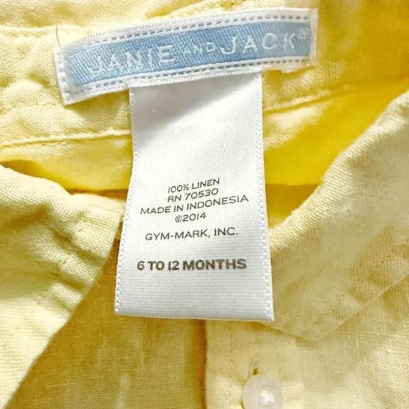 Janie & Jack | Infant Linen Button Down (6-12 mos) 🍋 - Picture 4 of 4